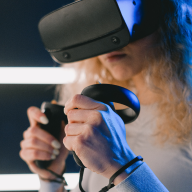 person in a vr simulation